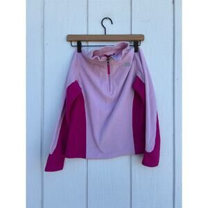 The North Face Pink Fleece, Quarter‎ Zip, Girls Size L (14/16)